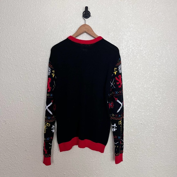 Game of Thrones Mens Joy To The Realm Ugly Christmas Sweater size Large Black - Picture 3 of 8